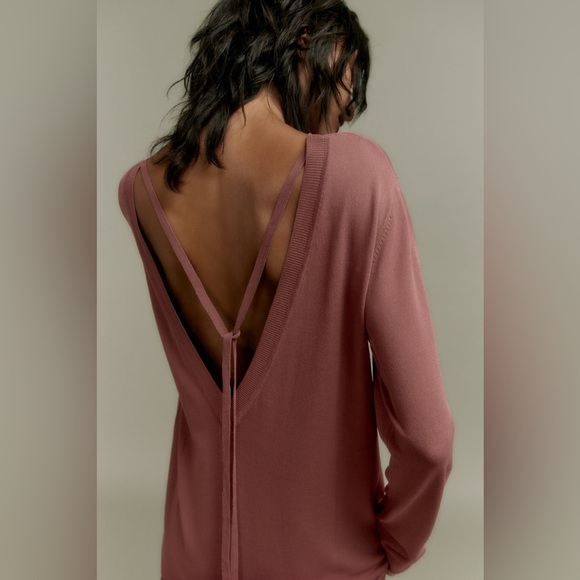 Zara Pale Pink Long Knit Dress - Picture 5 of 11